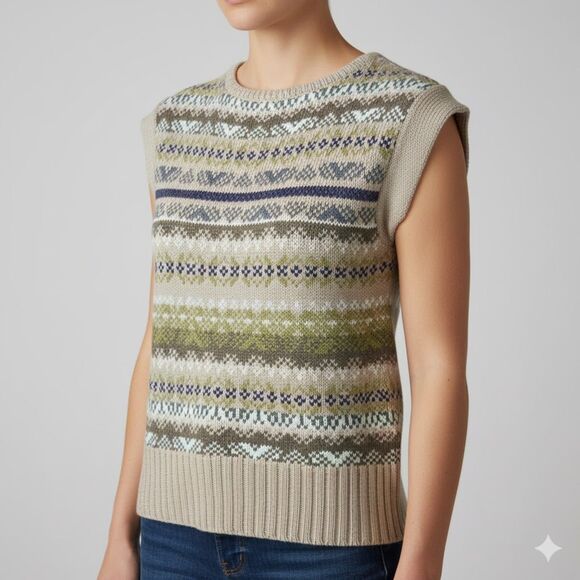 The Limited Sweater Wool Blend Womens Small Beige Neutral Pullover Y2K Vest - Picture 2 of 16